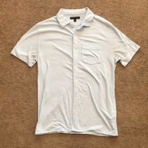 Baby blue button up collar shirt in mens medium